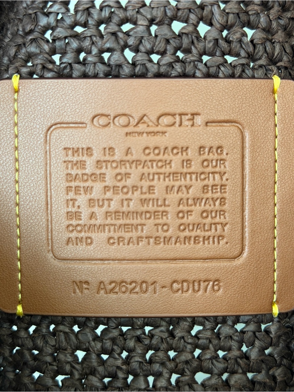 Coach Raffia Brooklyn Shoulder Bag in Brown Size 39 - Picture 6 of 7